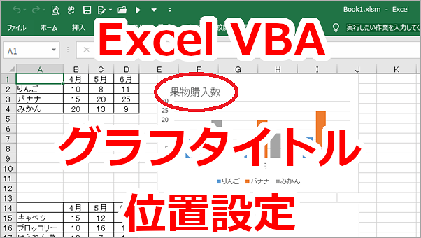 Excel VBA グラフのタイトルの位置を設定する-Top、Left、Position