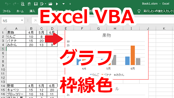 Excel VBA グラフエリアの枠線の色を変更する-Color、ColorIndex
