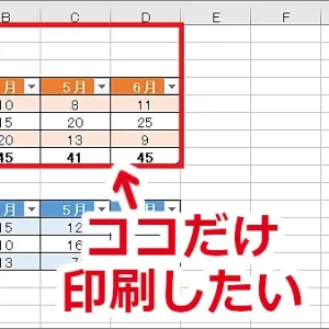 Excel シートの一部だけ印刷する-印刷範囲の設定