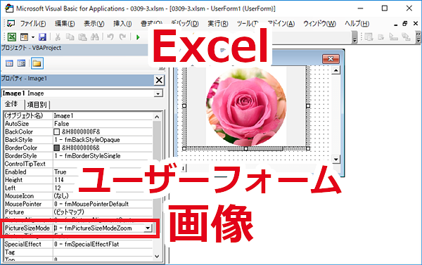 Excel ユーザーフォームに画像を追加する