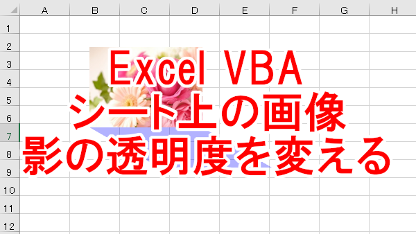 Excel VBA シート上の画像や図形の影の透明度を変える-Shadow.Transparency