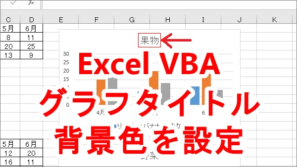 Excel VBA グラフタイトル背景色を設定